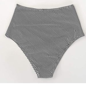 3/$18 Bikini High Waisted Diagonal Striped